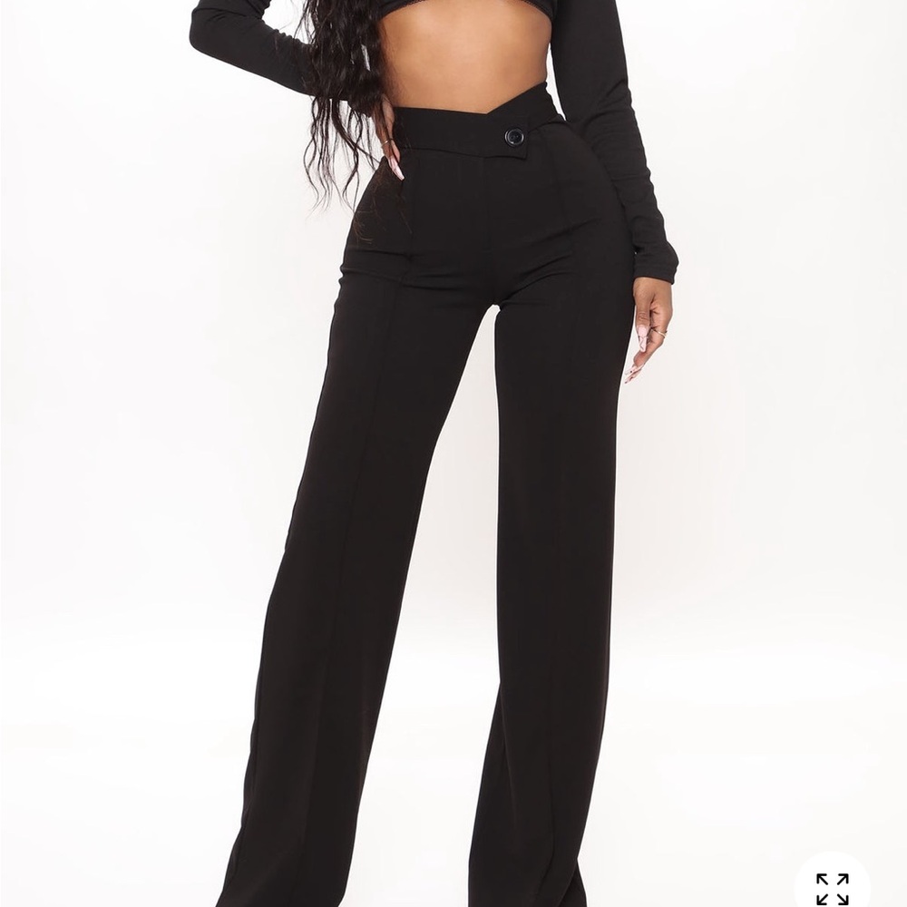 High-Waist Black Wide-Leg Pants - Women's Tailored Trousers